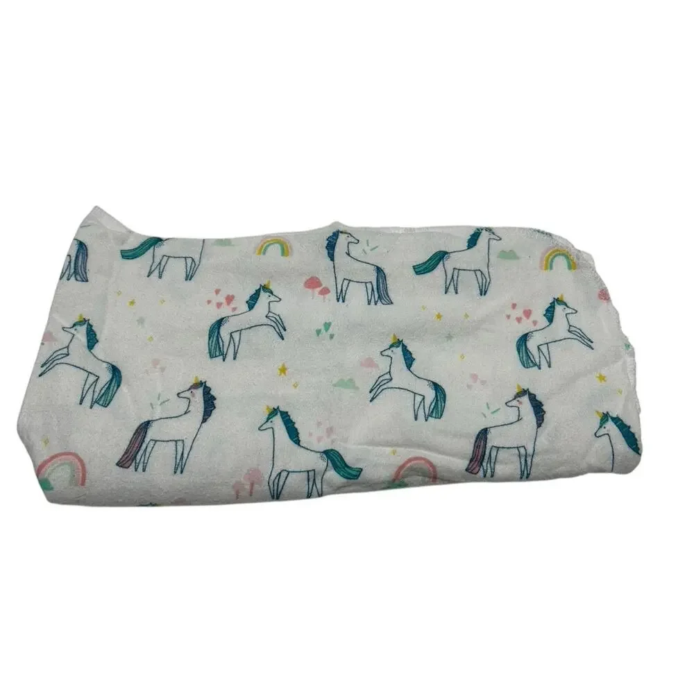 Cloud Island Unicorn Rainbow Flannel Receiving Blanket